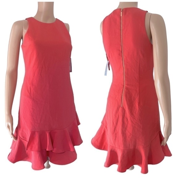 CHELSEA28 Coral Spice Sleeveless Bottom Ruffled Dress - Picture 1 of 11